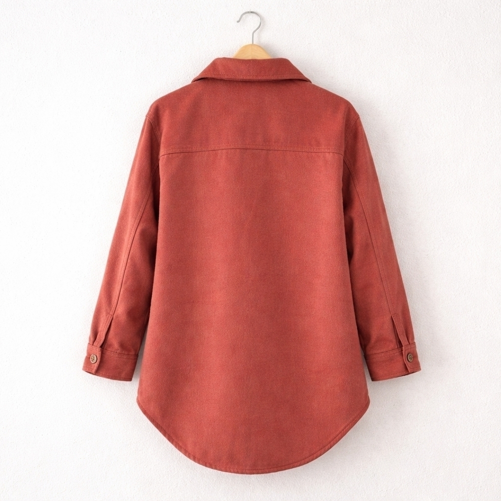 NWT Old Navy Soft-Brushed Utility Shacket Rust – Medium Petite - Picture 4 of 10